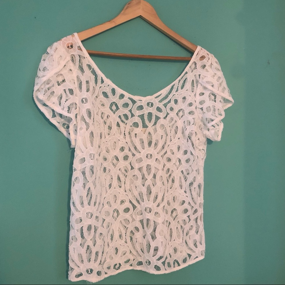 Delicate white lace top